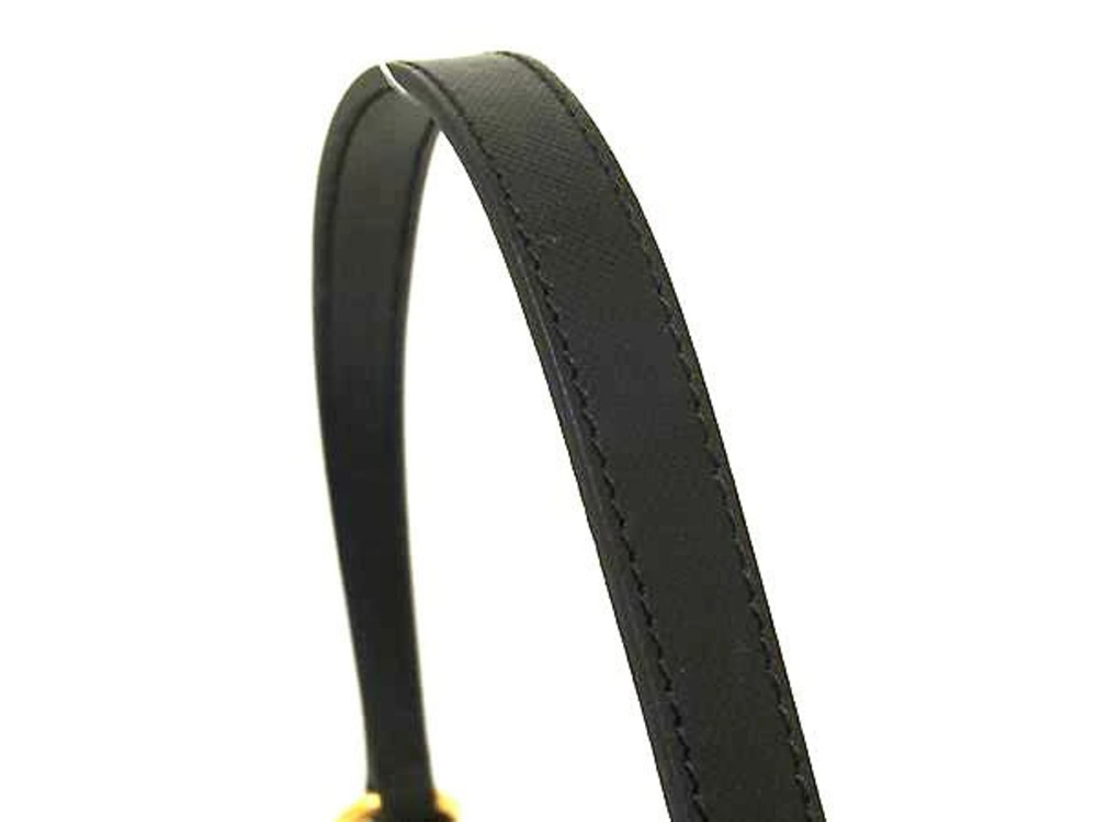 Prada One Clutch Handbag Black Handle Leather Multi Tessuto Black